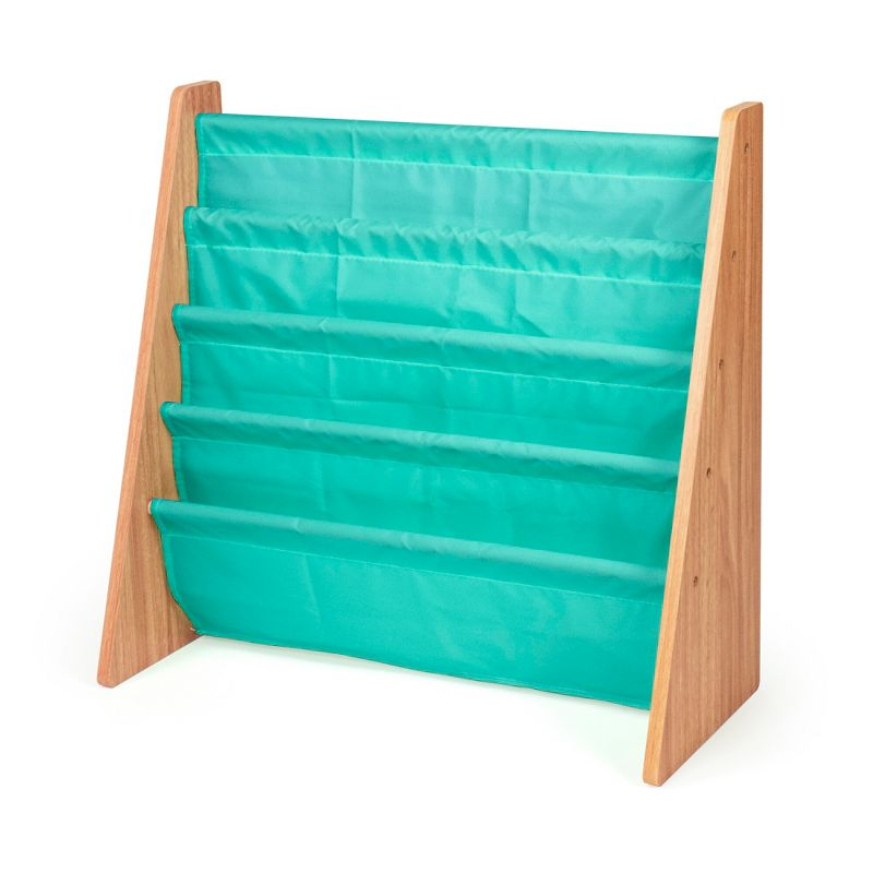 Humble Crew Kids' Bookshelf 4 Tier Book Organizer Seafoam Green/Natural