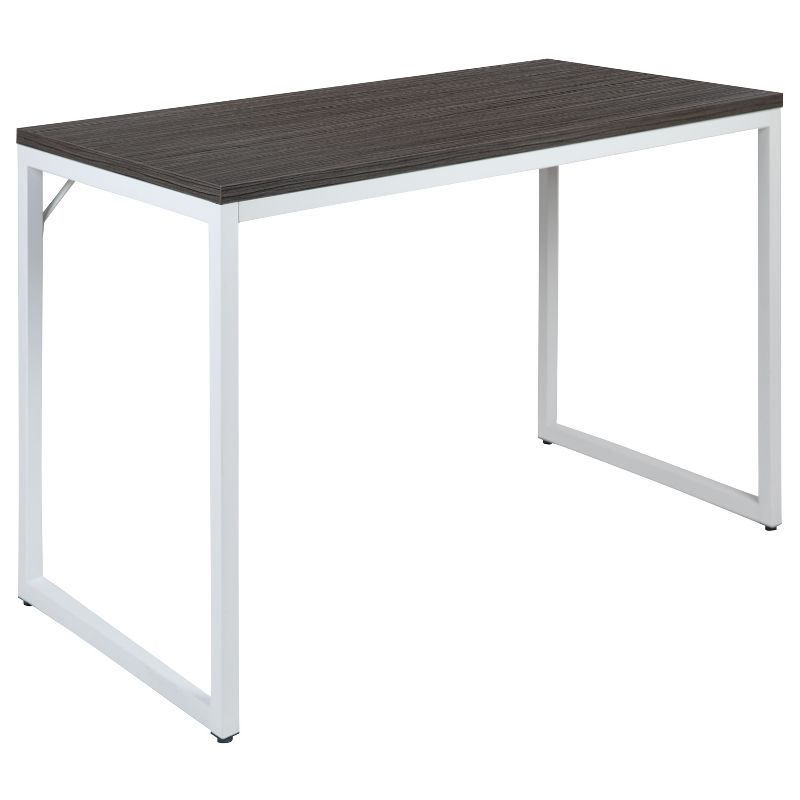 Flash Furniture Tiverton Industrial Modern Desk - Commercial Grade Office Computer Desk and Home Office Desk - 47" Long (Rustic Gray/White)