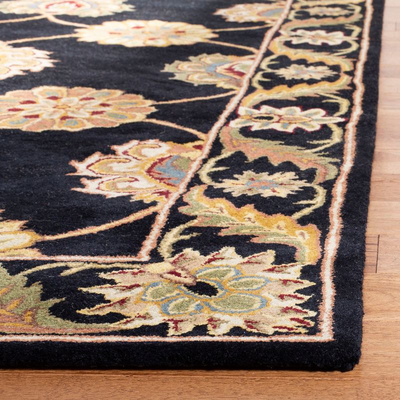 Heritage HG314 Handmade Area Rug - 6'x6' - Black - Safavieh
