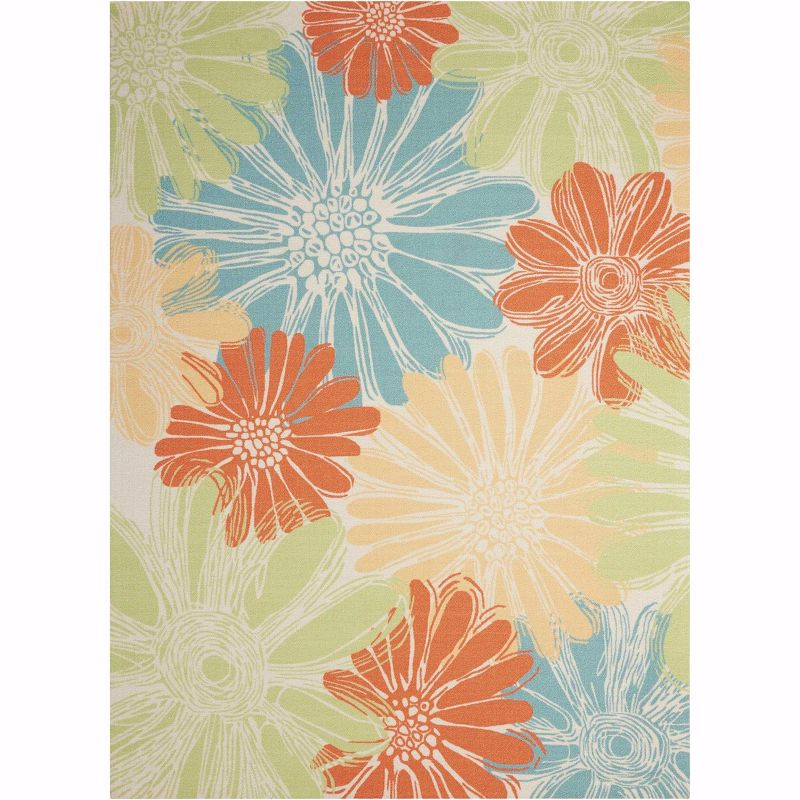 Nourison Home & Garden Ivory Indoor/Outdoor Area Rug RS022 5'3" x 7'5"