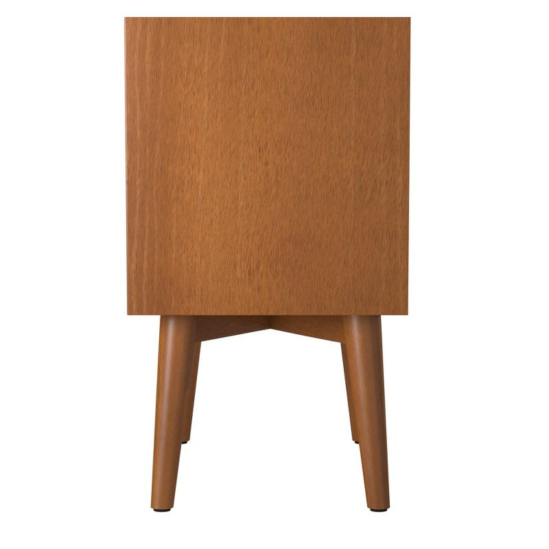 Alpine Furniture Flynn Nightstand, 18" W x 15" D x 26" H, Acorn
