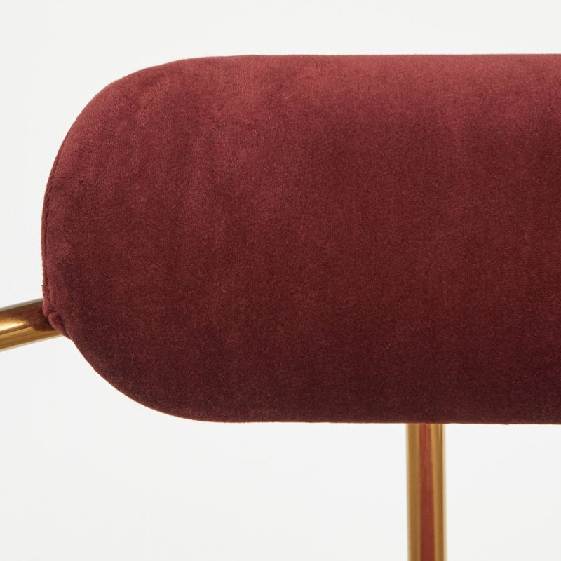 Buylateral Set of 2 Healey Retro Velvet Dining Armchairs Fig: Mid-Century Modern, Metal Frame, Spot Clean