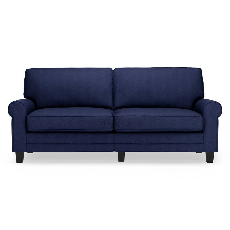 Serta 78" Copenhagen Sofa Navy Blue: Upholstered Polyester, Wood Frame, Removable Cushions, Seats 2