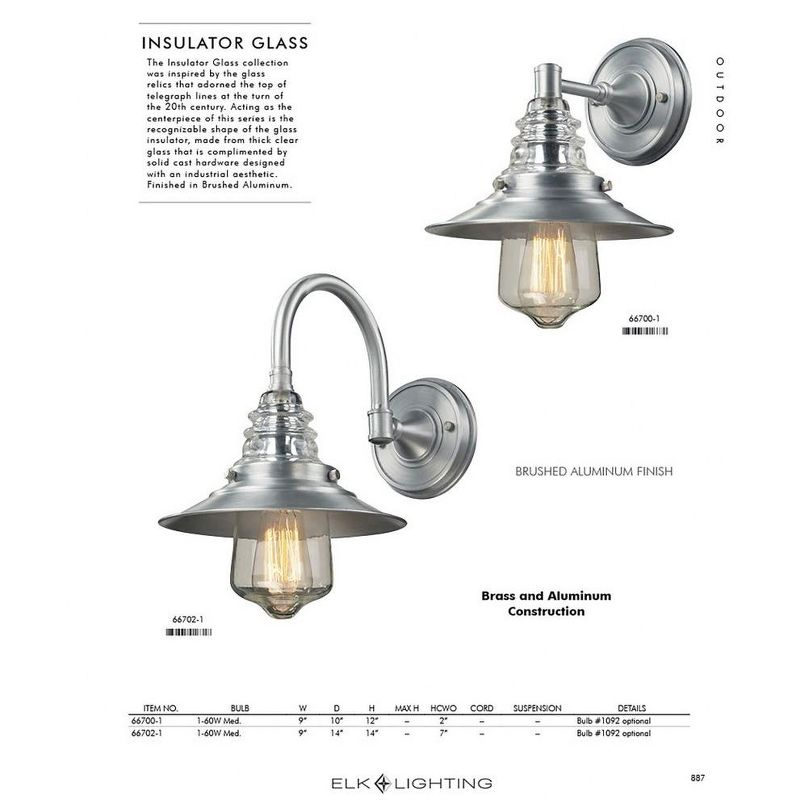 Elk Home Picton Gardens 1 - Light Swing Arm Lamp in  Weathered Zinc