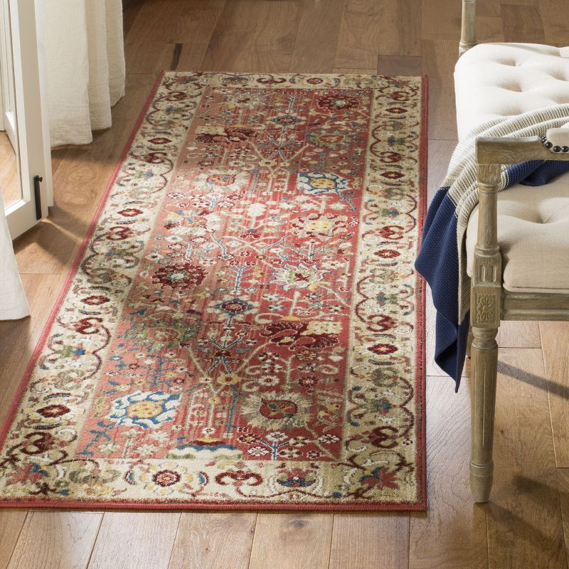 Kashan KSN303 Power Loomed Runner Rug - Red/Beige - 2'6"x6' - Safavieh
