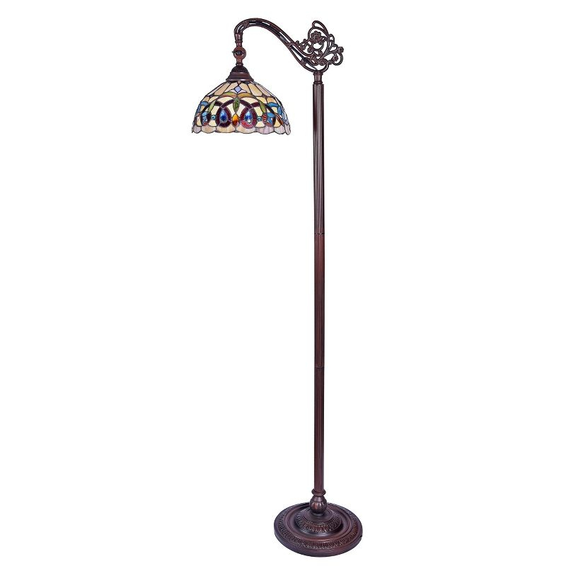 Chloe Lighting Serenity Tiffany-Style 1 Light Reading Floor Lamp 11" Wide