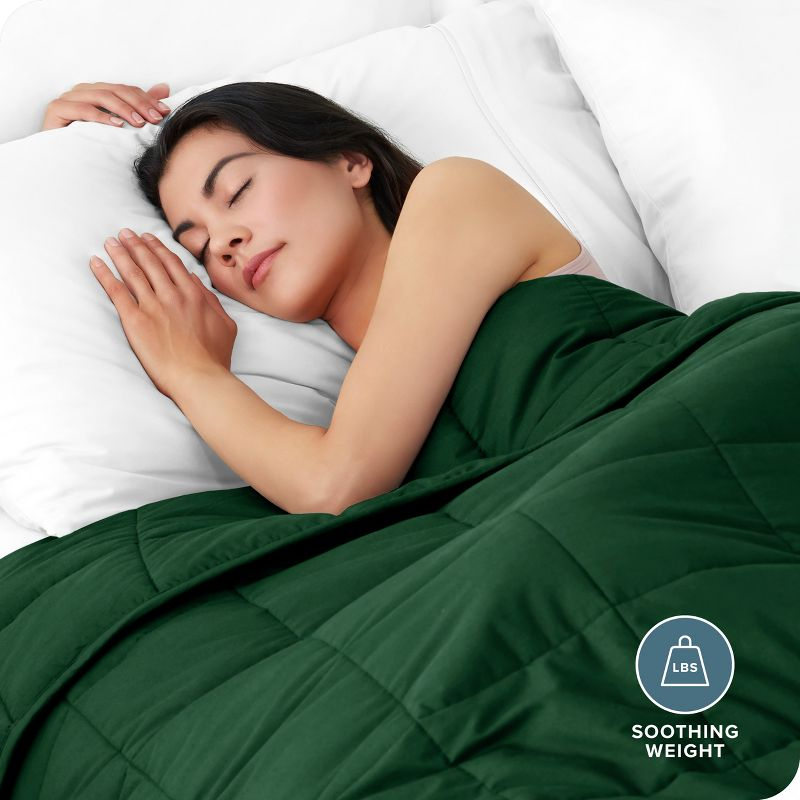 17 lb 60" x 80" Weighted Blanket Cotton Forest Green by Bare Home