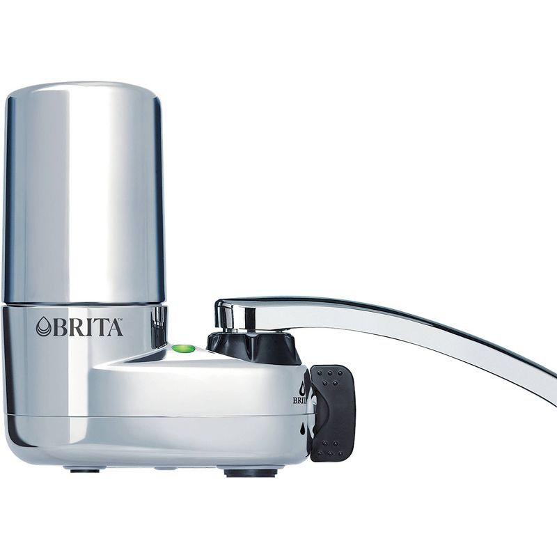 Brita Tap Water Faucet Filtration System - Chrome: Filters Chlorine & Lead, Fits Most Standard Faucets