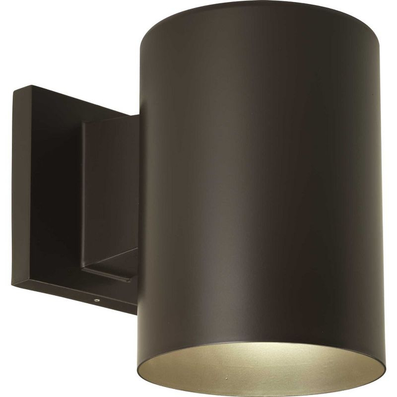 Progress Lighting, Cylinder Collection, 1-Light Wall Light, Black Finish, Aluminum Material, Shade Included