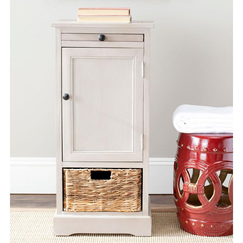 Raven Tall Storage Unit - Vintage Grey - Safavieh.