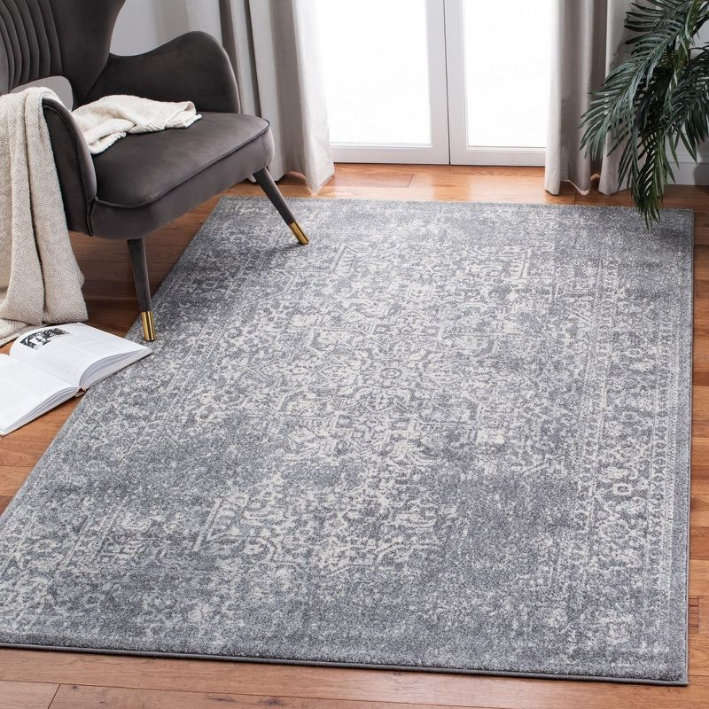 Evoke EVK256 Power Loomed Indoor Area Rug - Silver/Ivory - 6'7"x9' - Safavieh