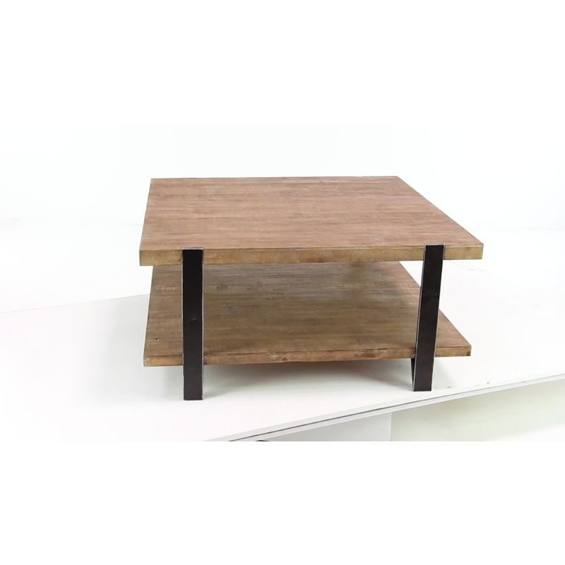 Industrial Wood Coffee Table Dark Brown - Olivia & May