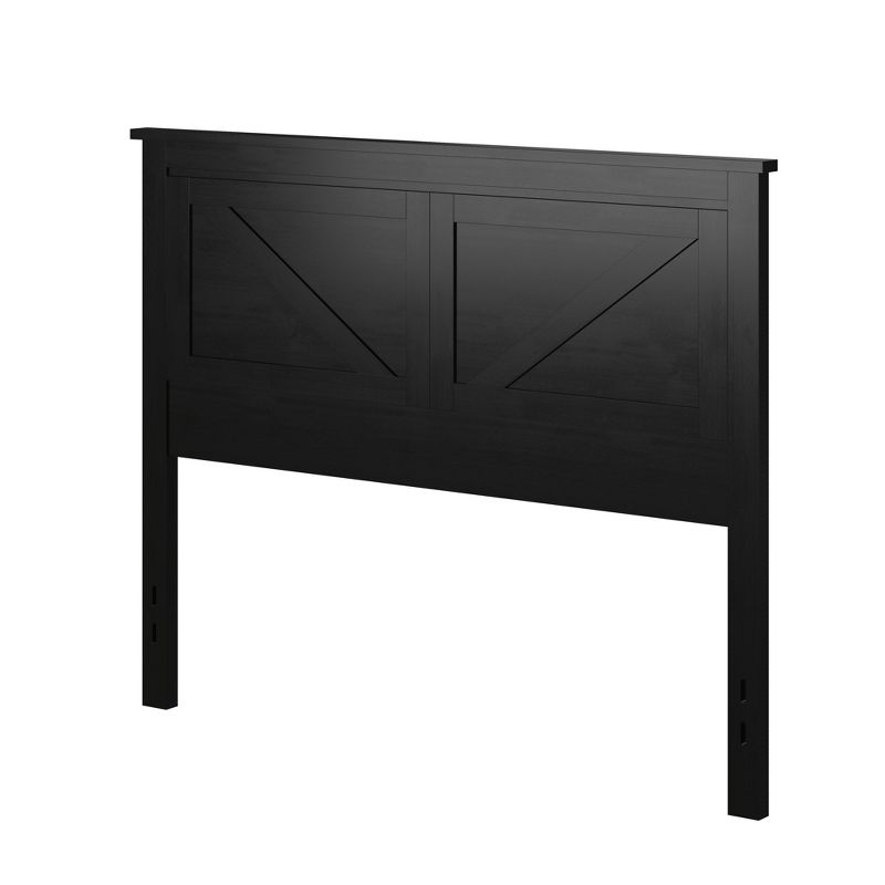 Glenwillow Home Farmhouse Style Wood Panel Headboard in Black, Full Size