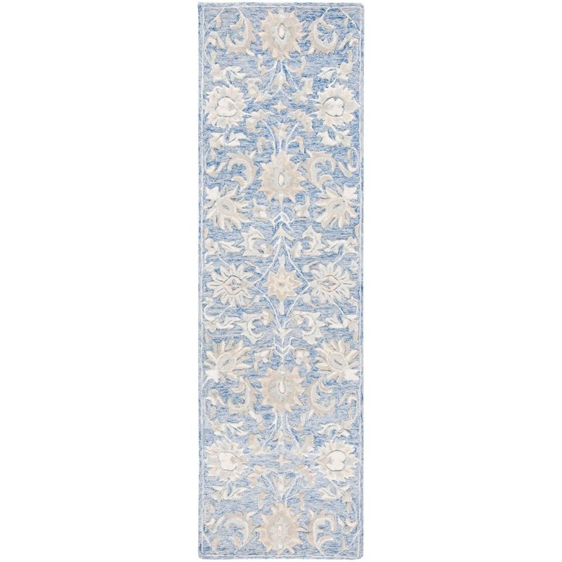 Glamour GLM624 Hand Tufted Indoor Runner - Blue/Beige - 2'3"x8' - Safavieh