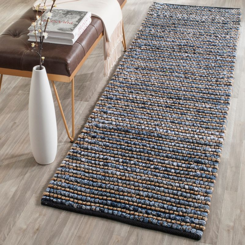 Cape Cod CAP365 Hand Woven Runner Rug - Blue - 2'3"x18' - Safavieh.