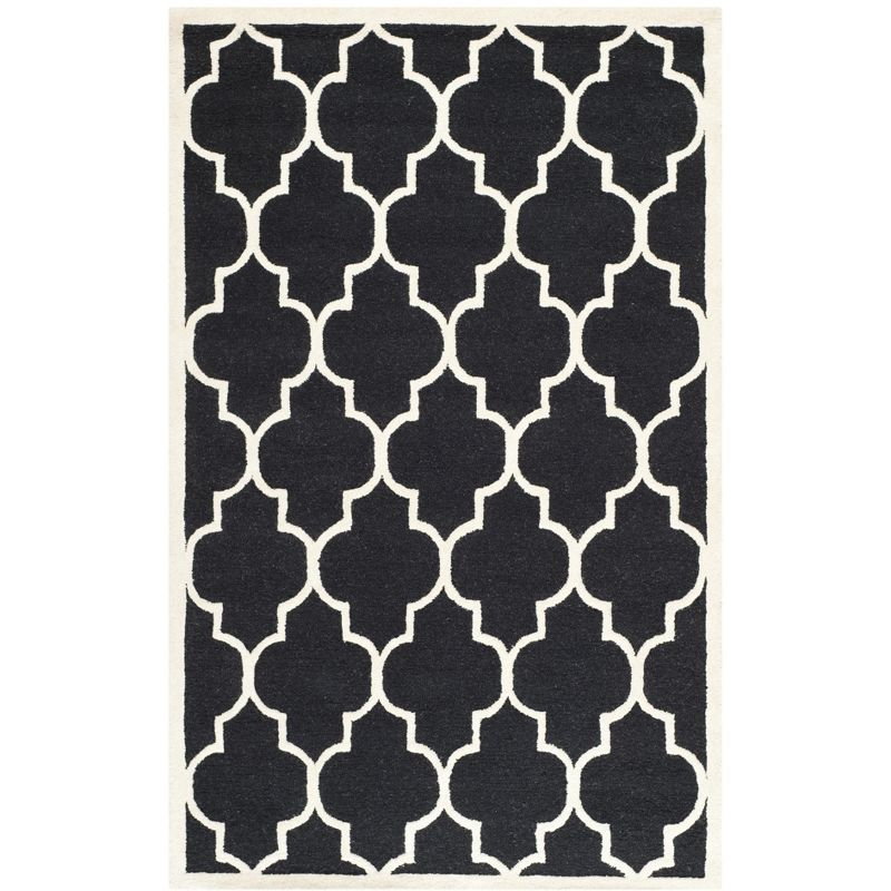 Cambridge CAM134 Tufted Indoor Area Rug - Black/Ivory - 6'x9' - Safavieh