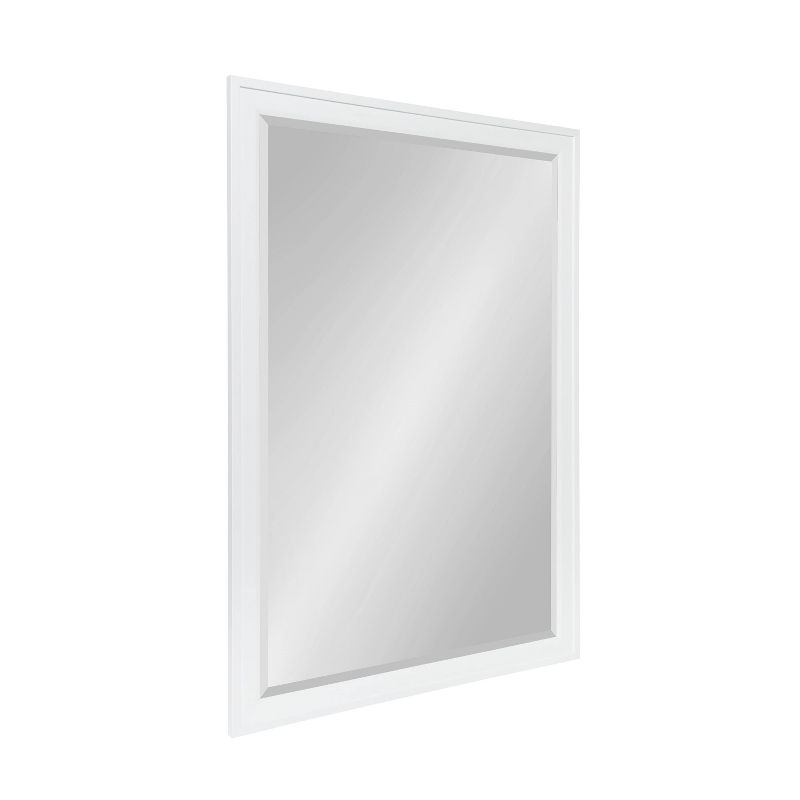 27.5" x 39.5" Bosc Rectangle Wall Mirror White - DesignOvation: Polystyrene Frame, No Assembly Required