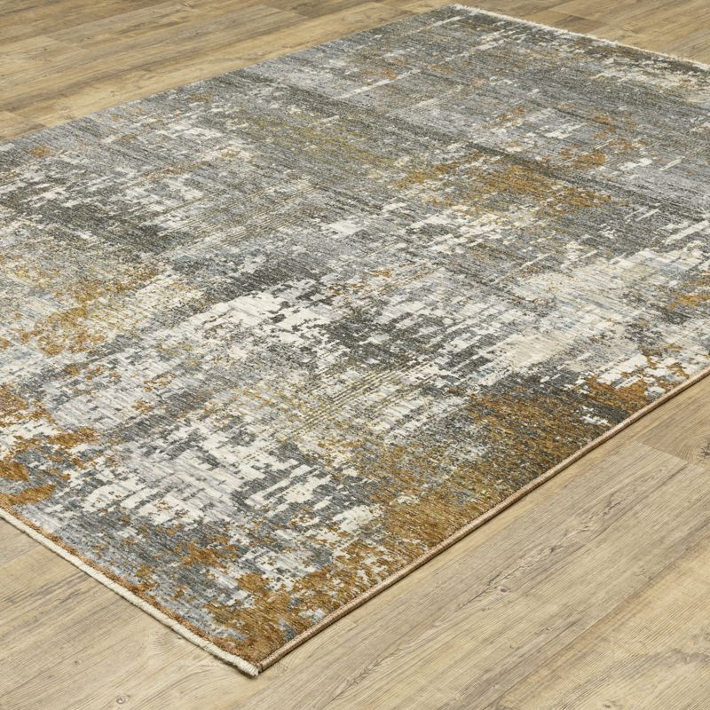 Oriental Weavers Hayden HAY06 Grey/ Gold Indoor Area Rug - 3'3" x 5'