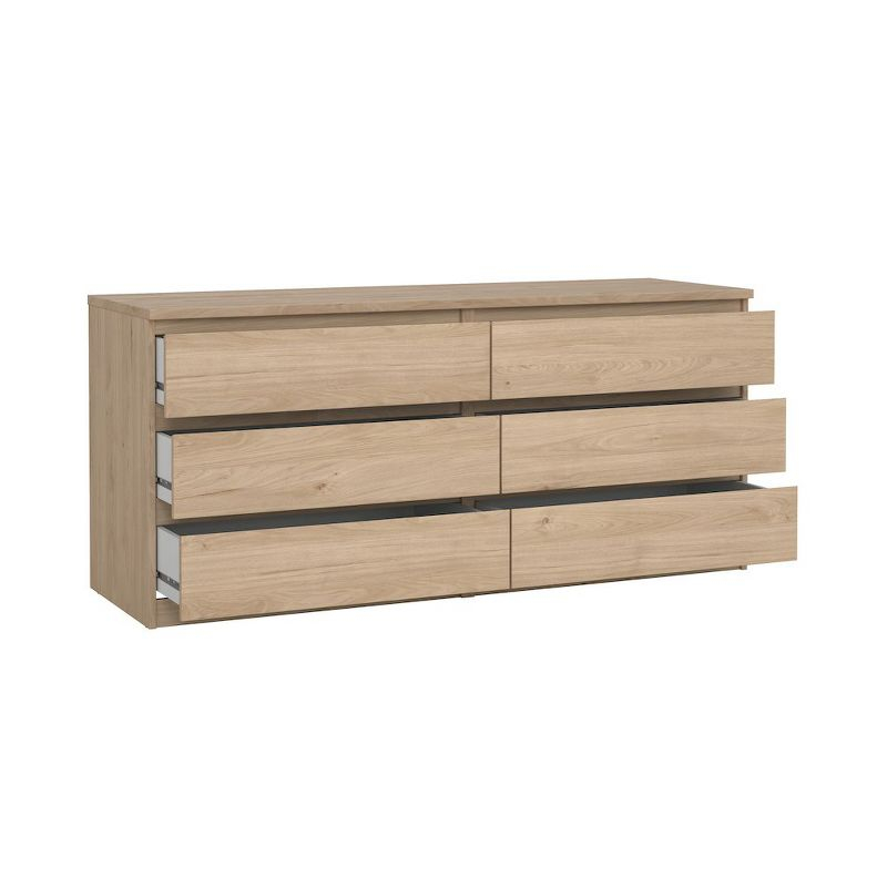 Tvilum Scottsdale 6 Drawer Double Dresser, Jackson Hickory