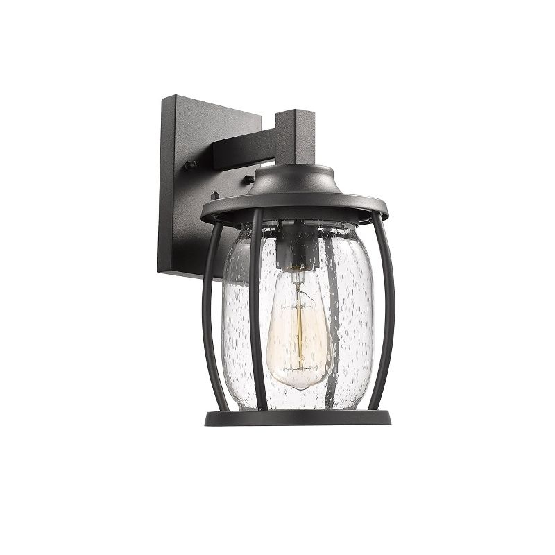 Chloe Lighting Jackson Transitional 1 Light Textured Black Outdoor Wall Sconce 12" Tall
