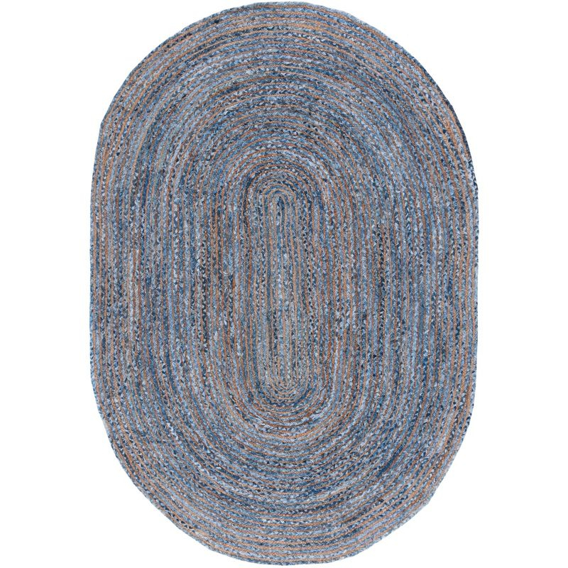 Cape Cod CAP202 Woven Indoor Area Rug - Blue/Natural - 8'x10' Oval - Safavieh