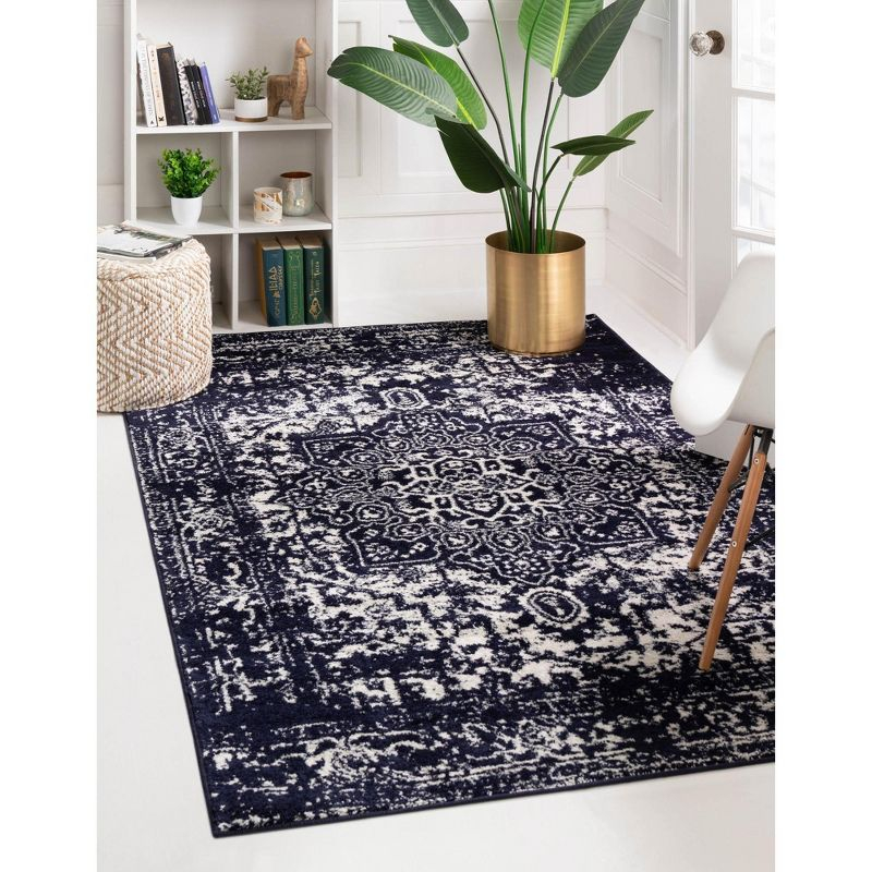 Unique Loom 10' 0 x 13' 1 Navy Blue Richmond Medallion Area Rug
