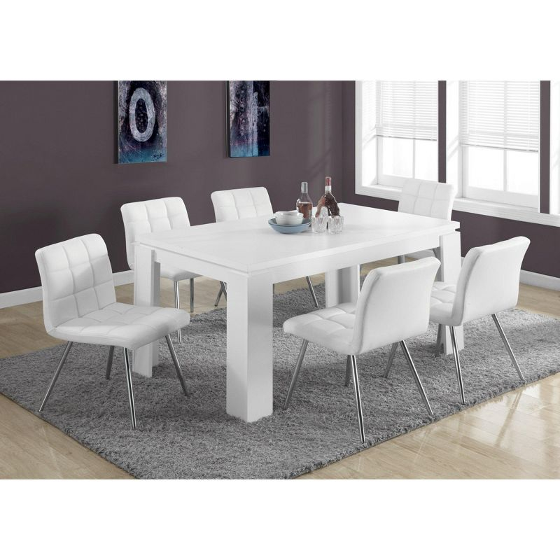 Monarch Specialties Dining Table 60" Rectangular Kitchen Dining Room White Laminate Contemporary Modern