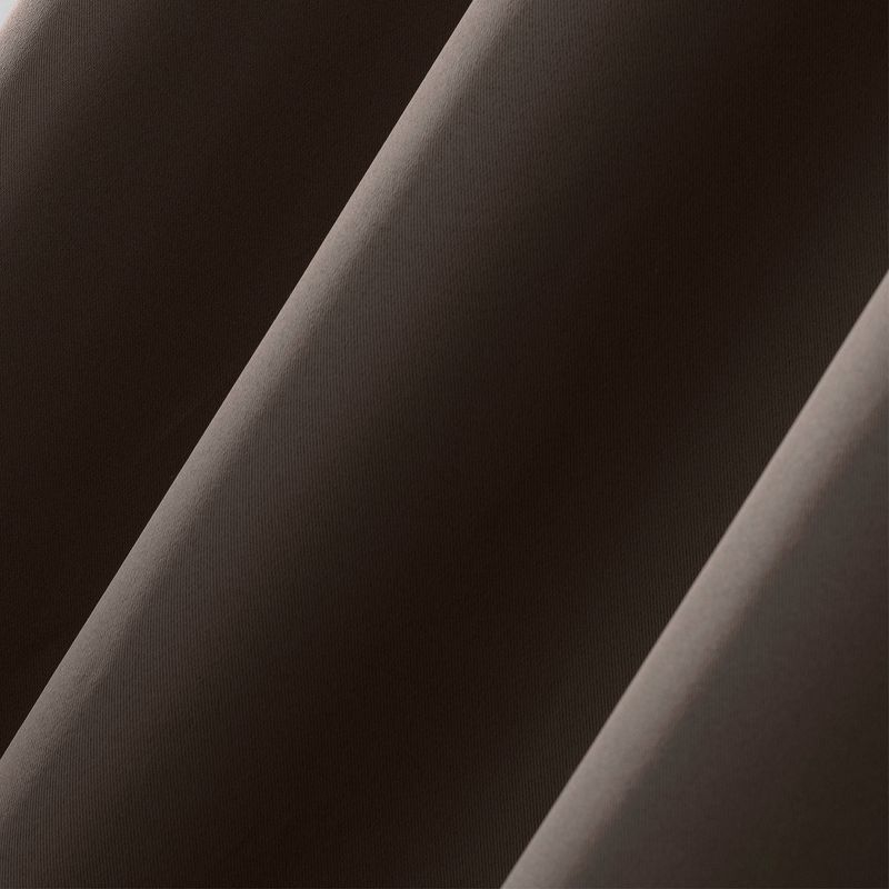 54"x108" Sun Zero Blackout Kenneth Energy Saving Grommet Curtain Panel Dark Brown: Modern Indoor Curtain Panels