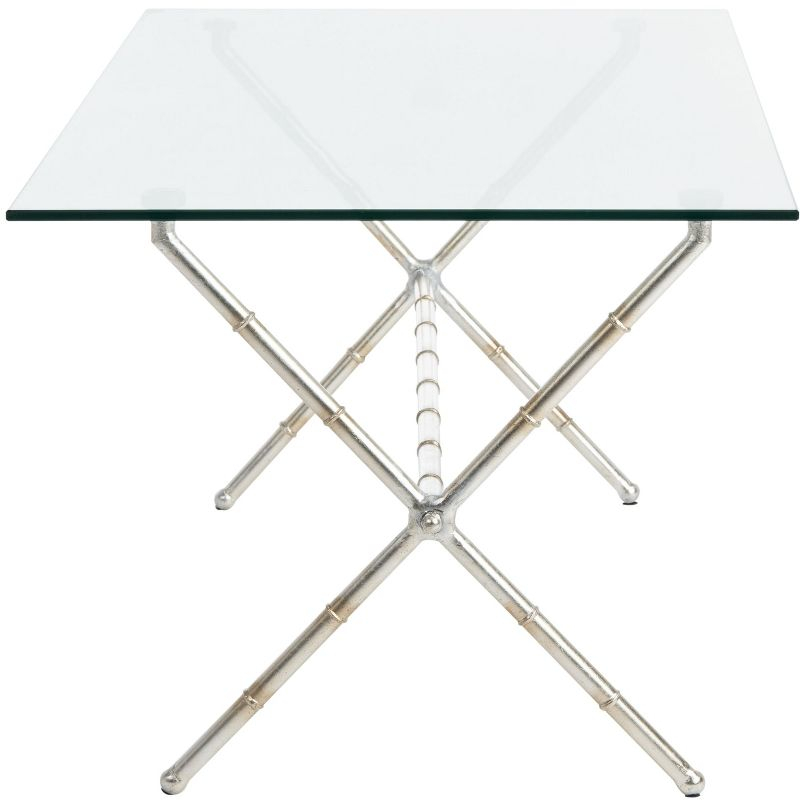 Brogen Coffee Table - Silver/Clear Glass - Safavieh