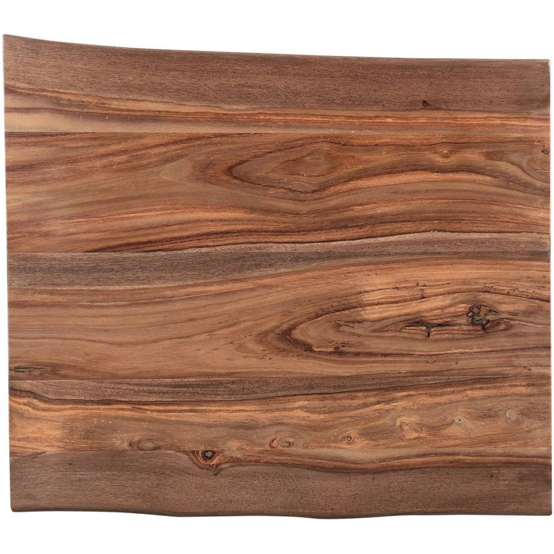 Coast to Coast Raw Edge Brownstone 28" Wide Black and Wood End Table