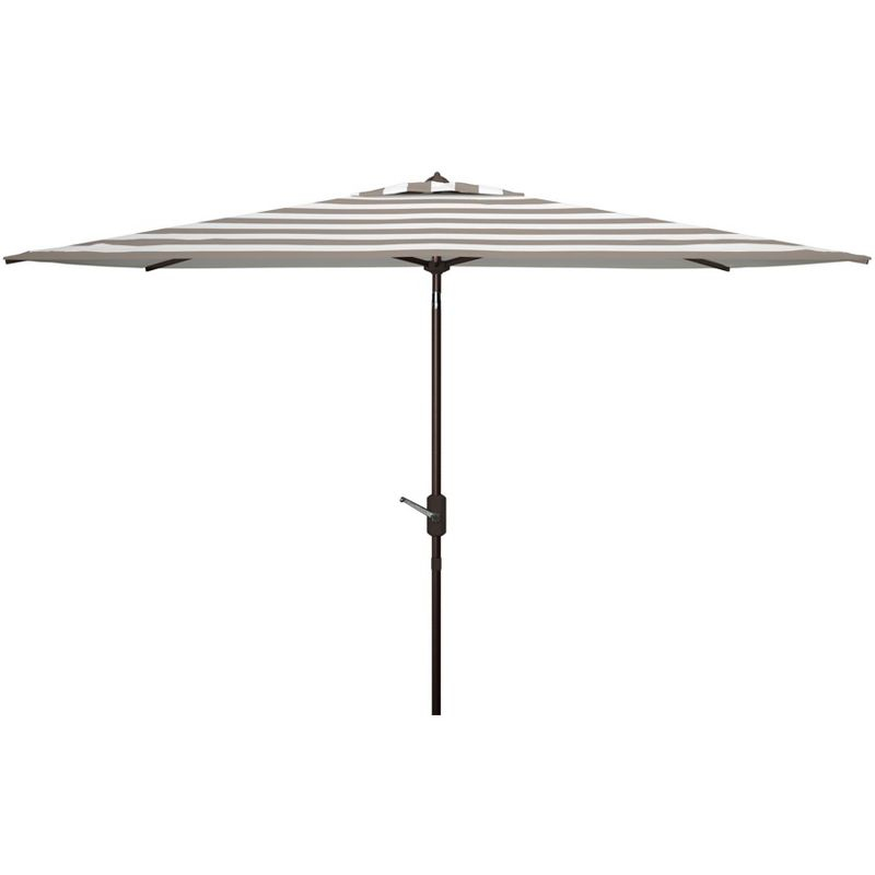 Iris Fashion Line 6.5 X 10 Ft Rectangle Umbrella - PAT8304 - Grey/White - Safavieh