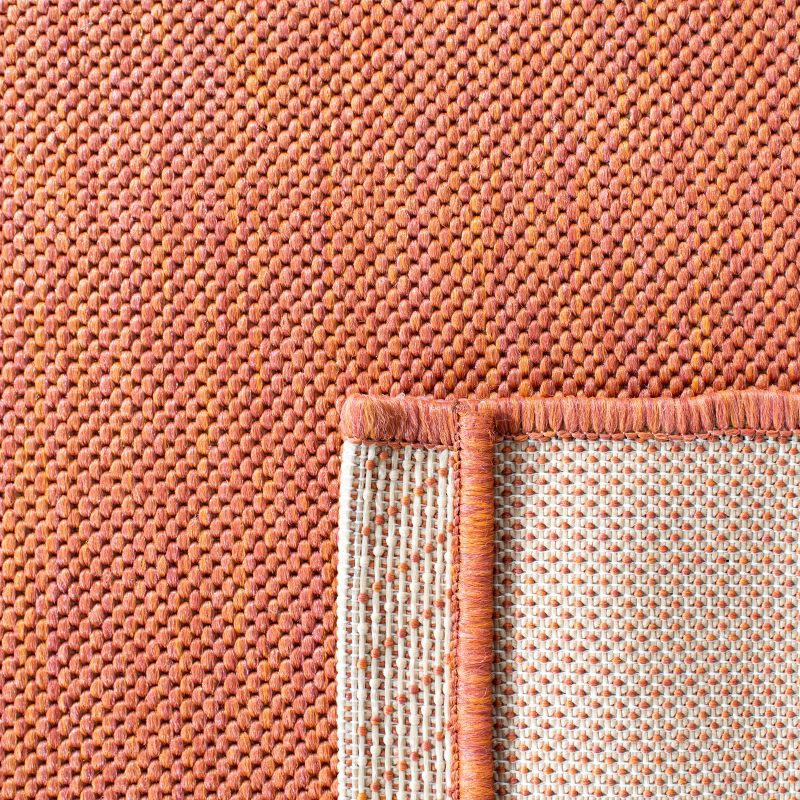 Courtyard CY6162 Power Loomed Indoor and Outdoor Area Rug - Beige/Terracotta - 5'3"x5'3" - Safavieh