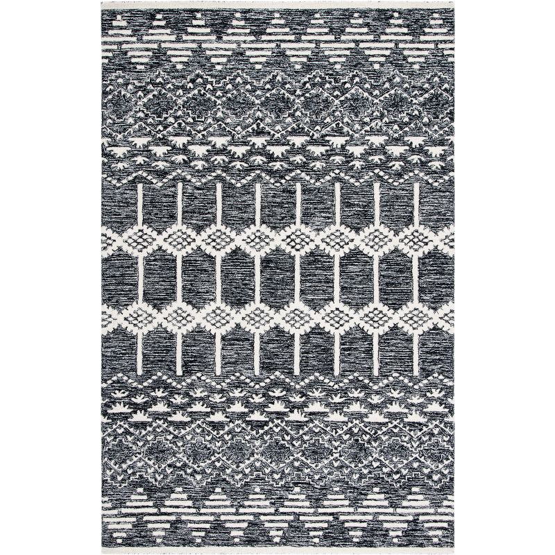 Metro MET253 Hand Tufted Area Rug - Black/Ivory - 3'x5' - Safavieh..