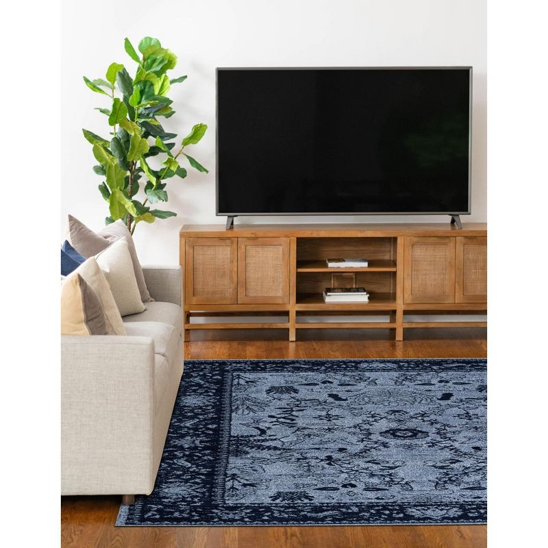 Unique Loom 10' 0 x 14' 1 Blue La Jolla Floral Area Rug