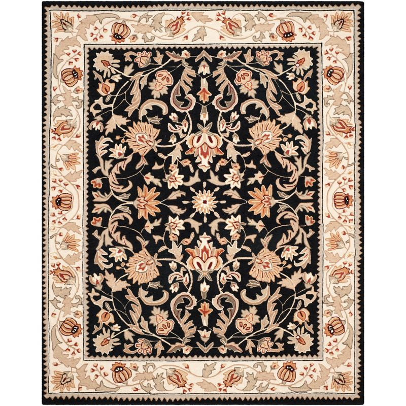 Easy Care EZC101 Hand Hooked Area Rug - Black/Ivory - 8'9"x11'9" - Safavieh.