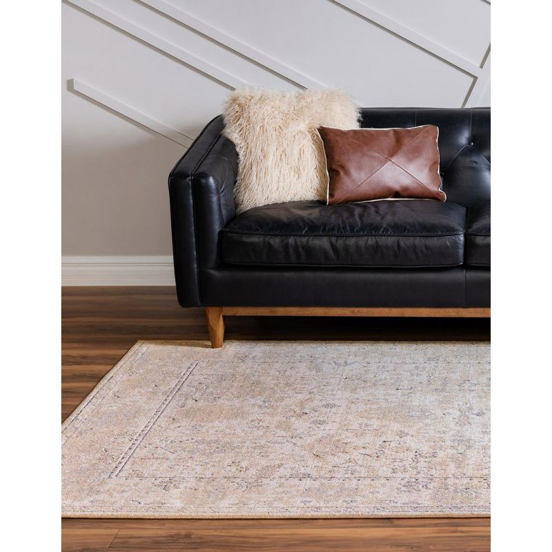 Unique Loom Portland Collection Area Rug - Central (7' 1" x 10' Rectangle Ivory/Gray)