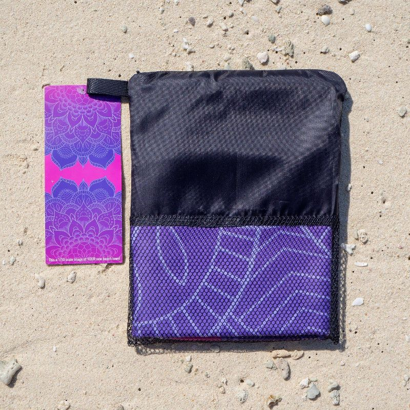 Arkwright Mandala Microfiber Beach Towels (30x70 in.) - Oversized Beach Towel Lightweight for Spa, Bath, Pool - Purple