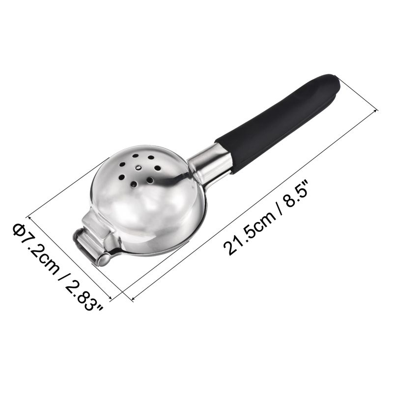 Unique Bargains Stainless Steel Lemon Citrus Manual Hand Squeezer  with Non-Slip Grip Handle Black