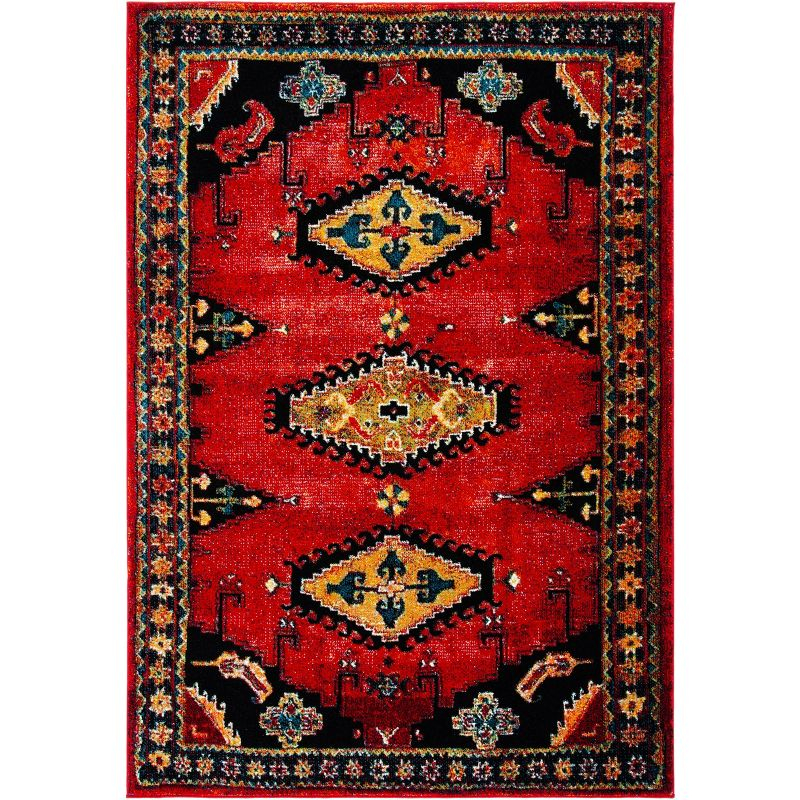 Vintage Hamadan VTH251 Power Loomed Area Rug - Red/Black - 5'3"x7'6" - Safavieh.