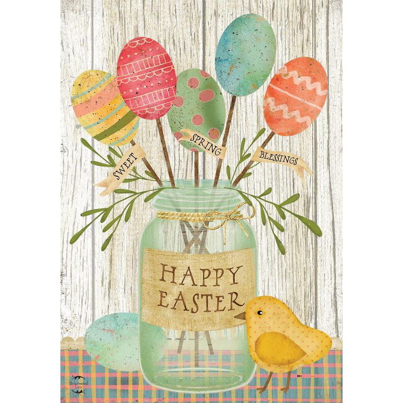 Spring Egg Bouquet Easter House Flag Primitive Chick 28" x 40" Briarwood Lane