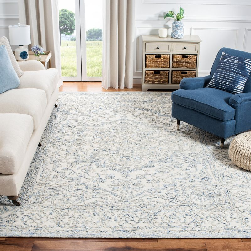 Trace TRC302 Hand Tufted Area Rug - Ivory/Blue - 8'x10' - Safavieh.