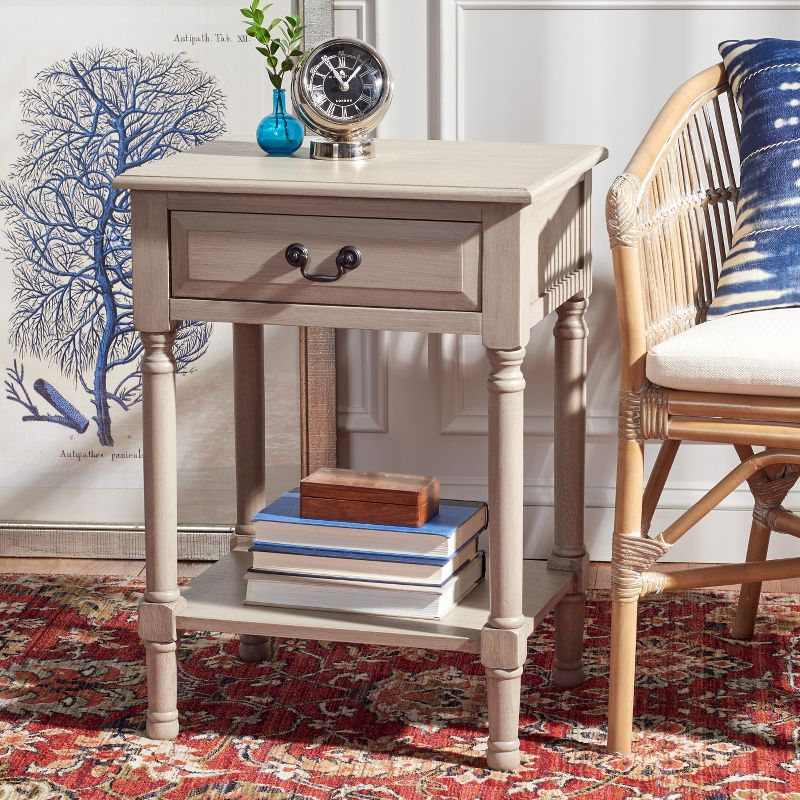 Whitney 1 Drawer Accent Table - Greige - Safavieh.