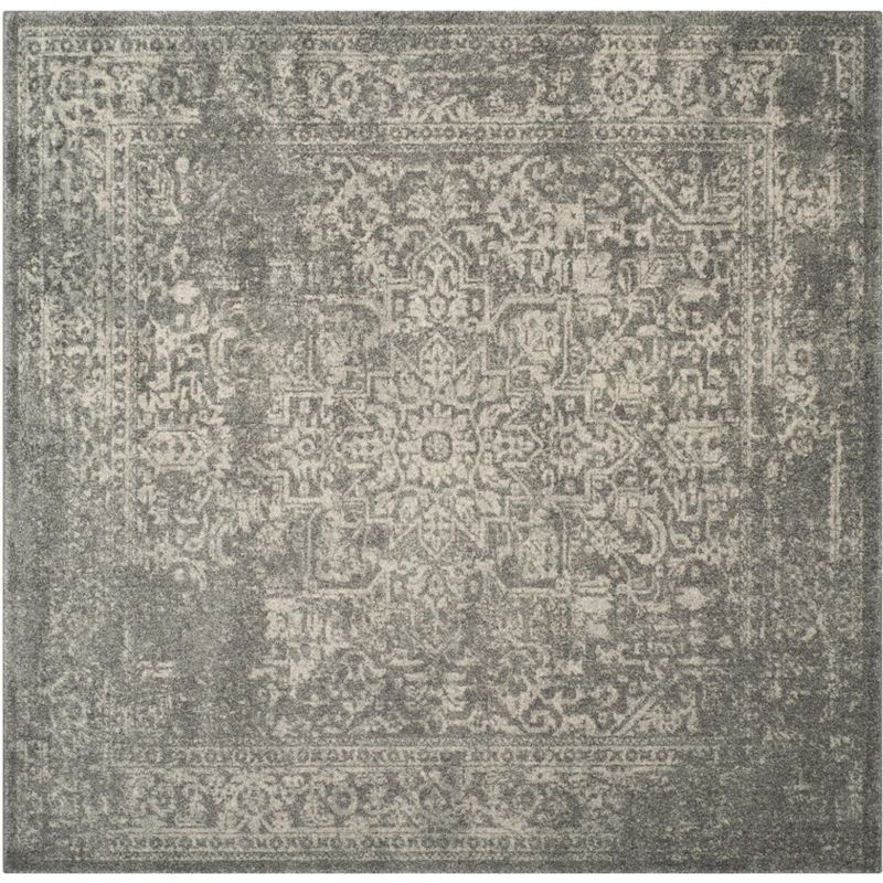 Evoke EVK256 Power Loomed Indoor Area Rug - Silver/Ivory - 6'7"x6'7" - Safavieh