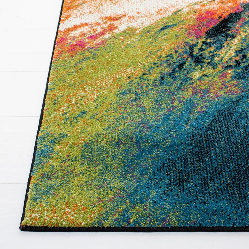 Galaxy GAL117 Power Loomed Indoor Area Rug - Blue/Orange - 6'7"x9' - Safavieh
