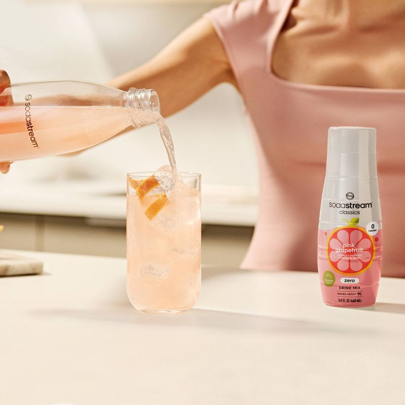 SodaStream Pink Grapefruit Zero Drink Mix 14.9 fl oz/4pk: Soda Streamer Flavor Syrup, Liquid Concentrate, Still, 440g