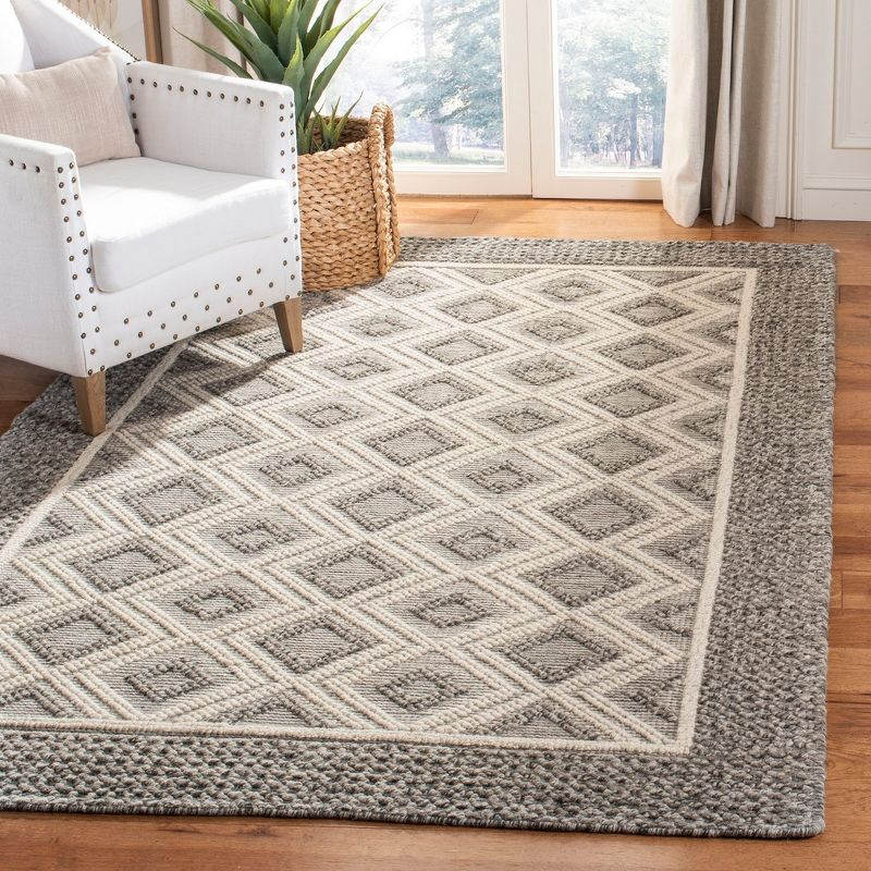 Vermont VRM212 Hand Woven Indoor Area Rug - Grey/Ivory - 5'x8' - Safavieh.