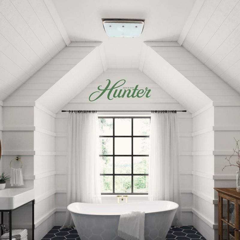 Hunter Ellipse 100 CFM Bathroom Exhaust Fan - Hunter Ceiling Fan with Light and Night Light – Bronze
