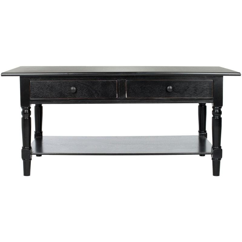 Boris Coffee Table - Distressed Black - Safavieh