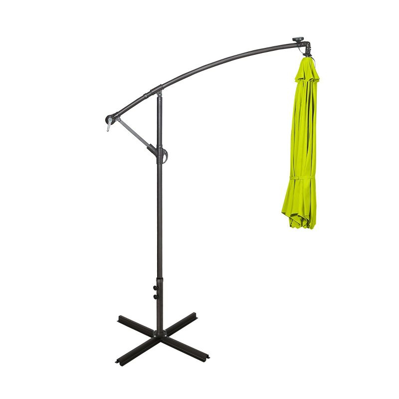 WestinTrends 10 Ft Outdoor Patio Solar LED Cantilever Umbrella, Lime Green