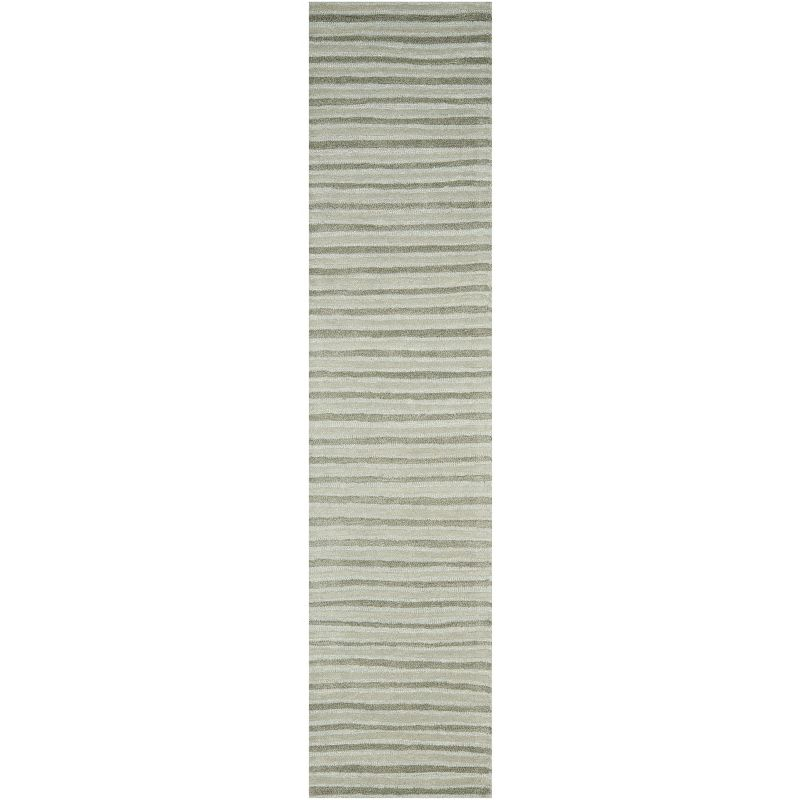 Martha Stewart Hand Drawn Stripe - MSR3619 - Indoor Hand Tufted Runners - Nmbus Cloud Gry - 2'3"x10'